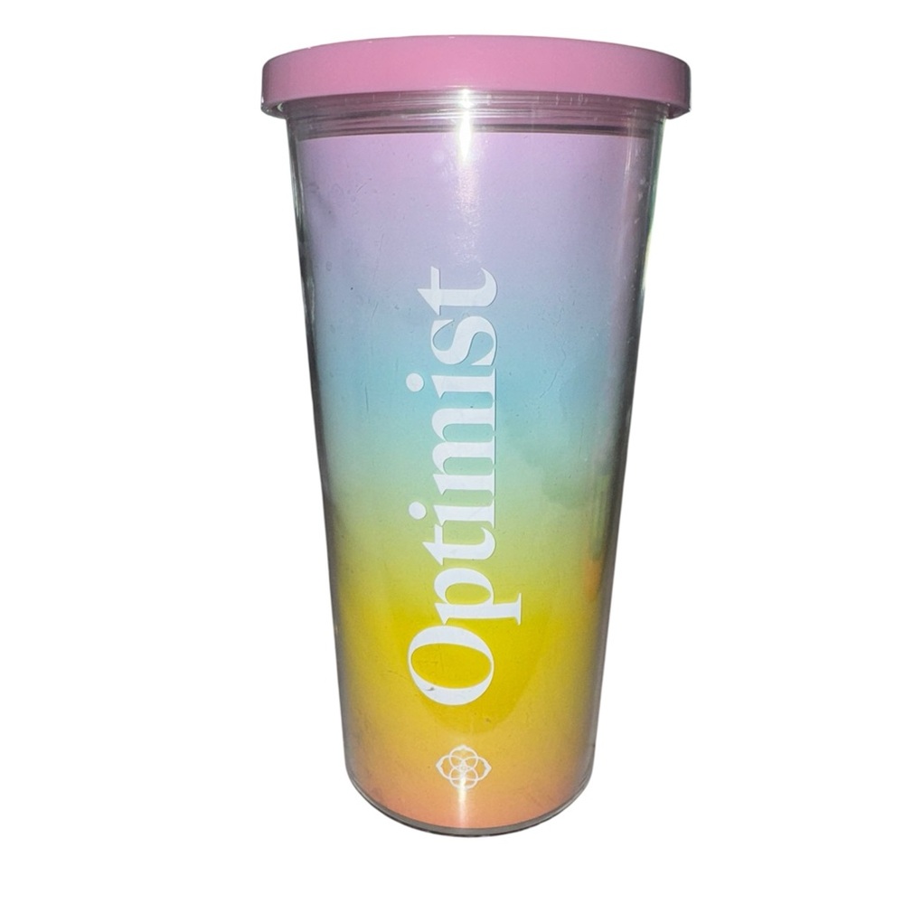 Kendra Scott Optimist Colorful Tumbler with Pink Lid